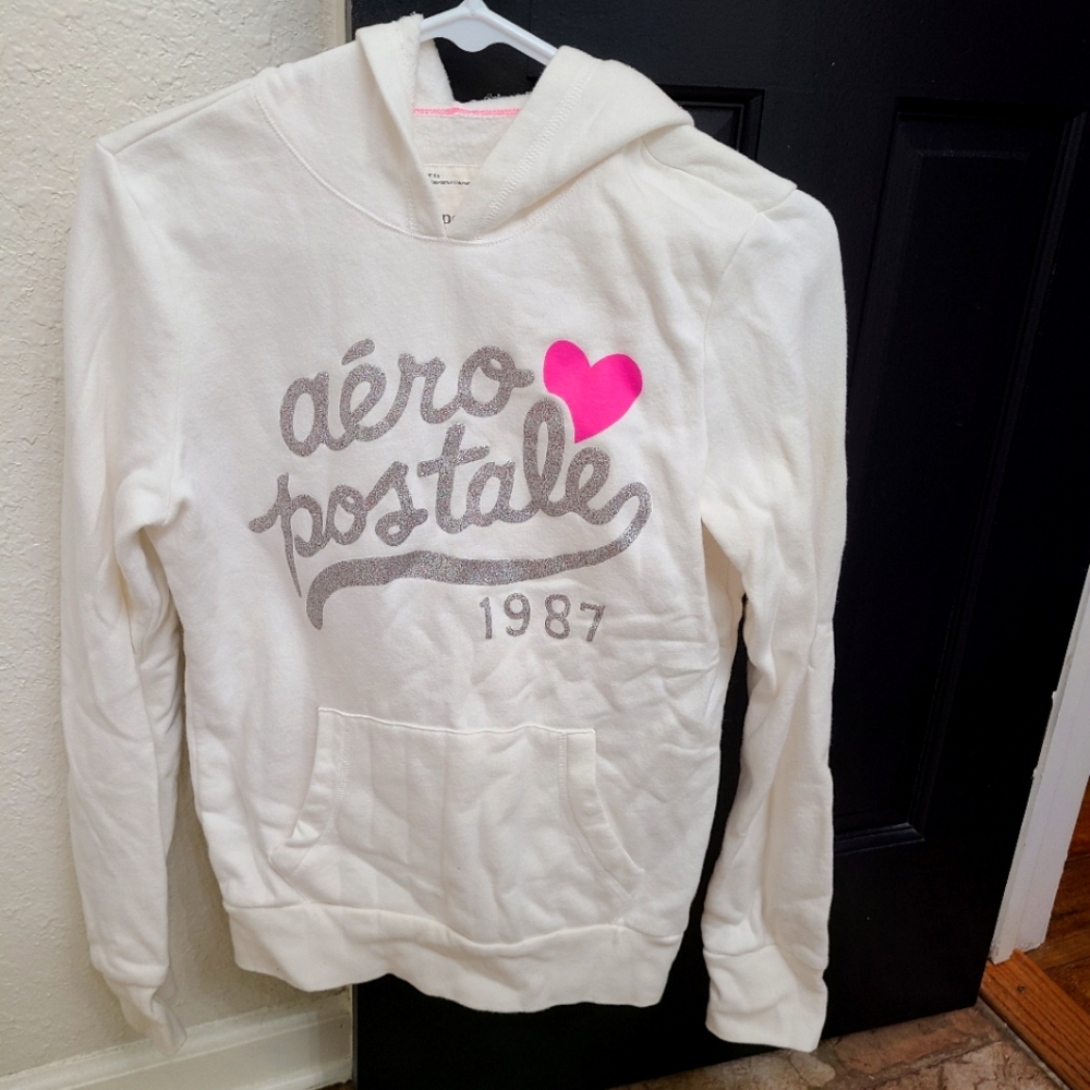 Aeropostale Medium White Sparkle Sweatshirt